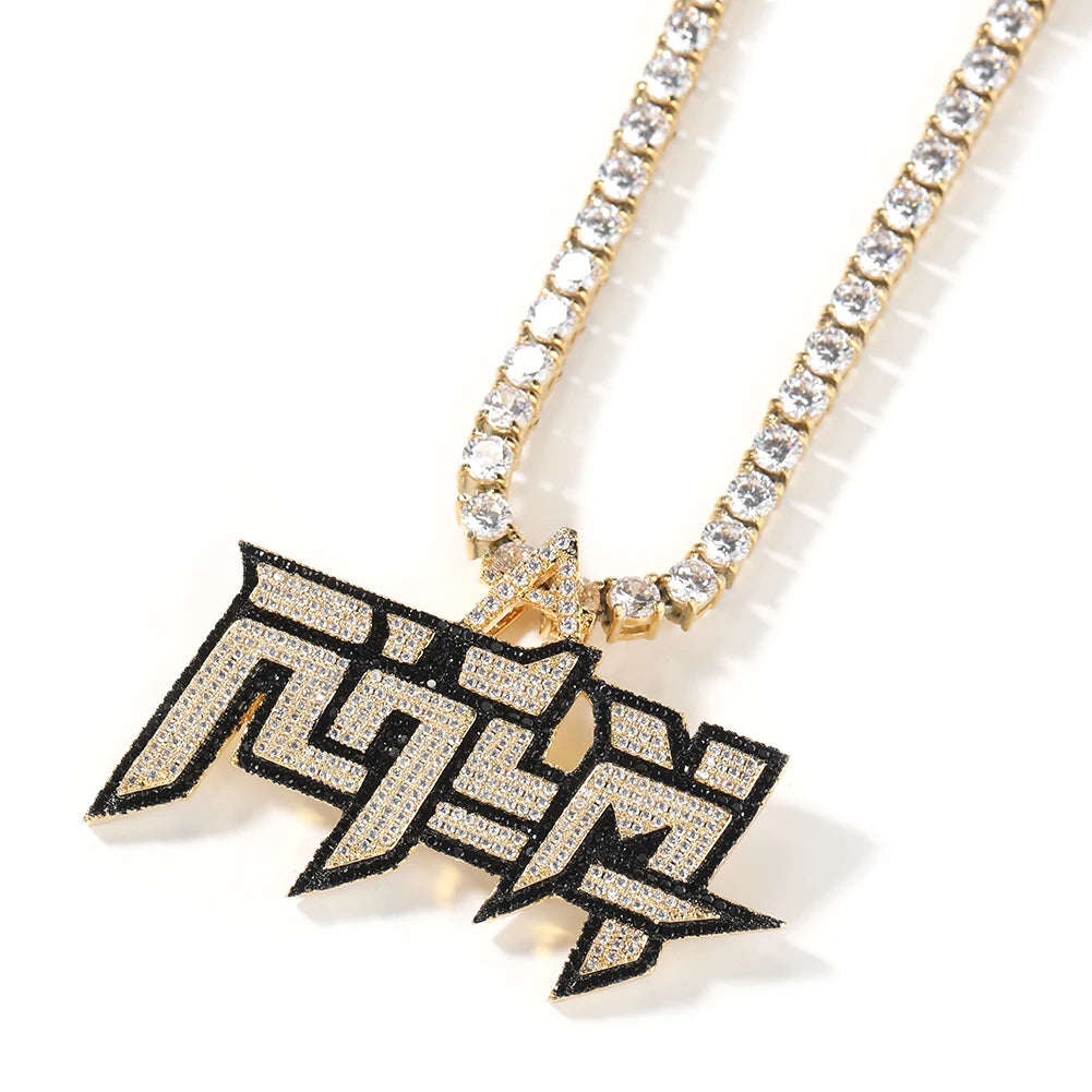 RHLM Two Colors Pendant Necklace Hip Hop Jewelry Iced Out Fashion Charm Gifts - DripVault