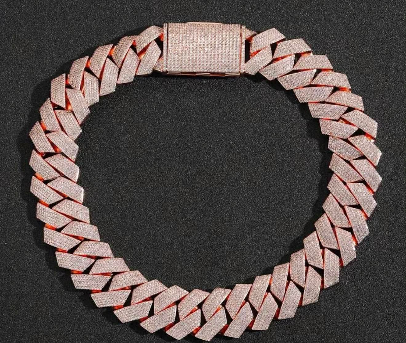25mm HEAVY Iced Out Hop Hip Bling Big Rhombus Cuban Chain and Bracelet - DripVault