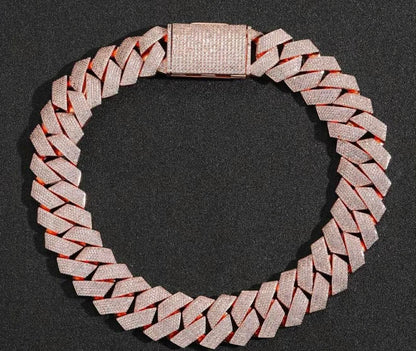 25mm HEAVY Iced Out Hop Hip Bling Big Rhombus Cuban Chain and Bracelet - DripVault