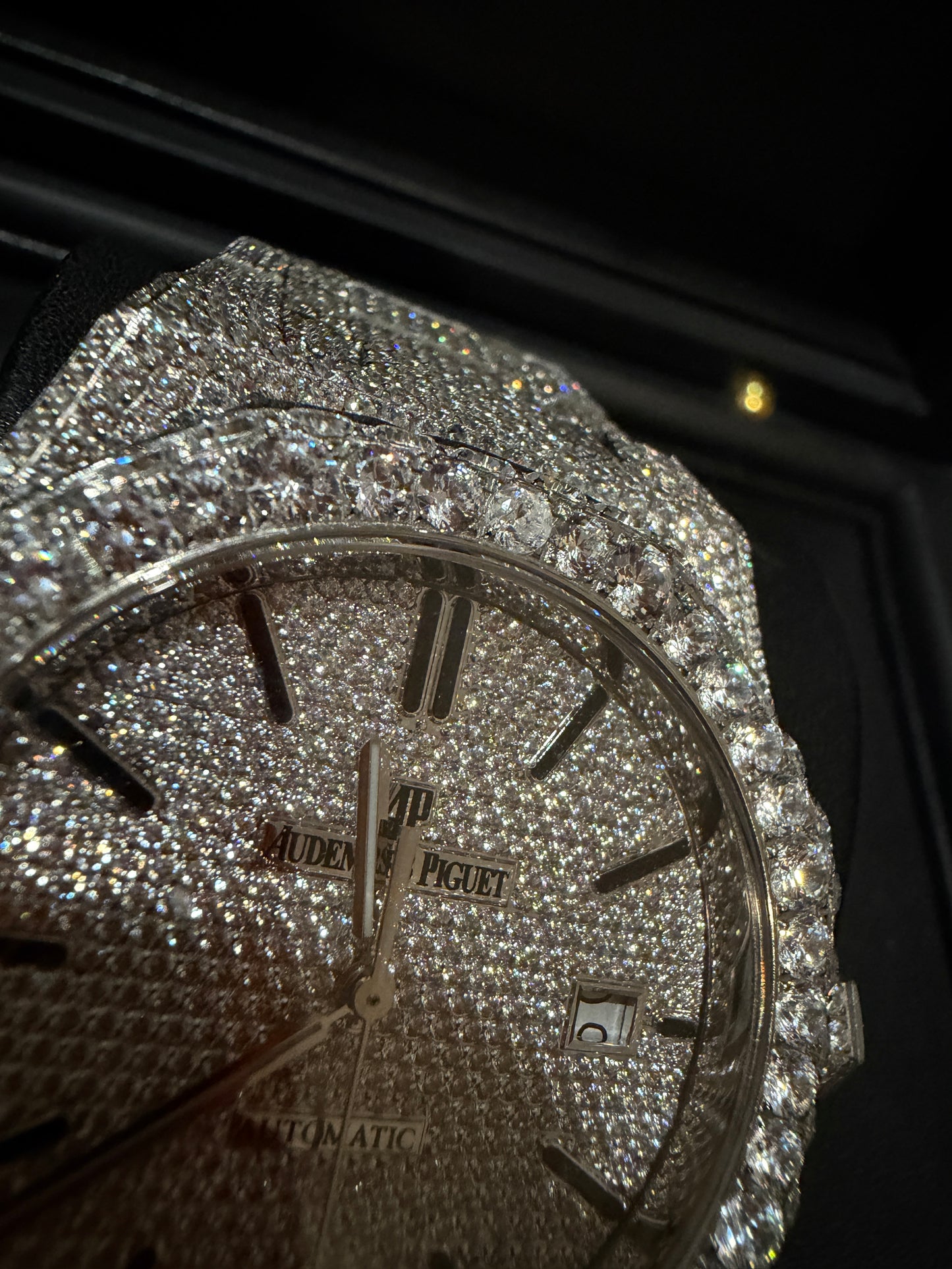 Iced Out FULL BUSS DOWN AP Automatic Watch HIGH quality with Box and all paperwork” - DripVault