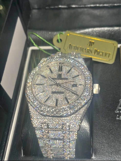 Iced Out FULL BUSS DOWN AP Automatic Watch HIGH quality with Box and all paperwork” - DripVault