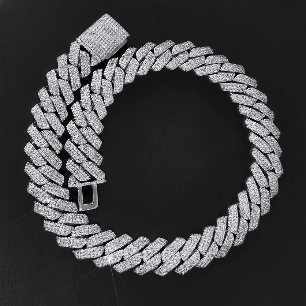 Hip Hop Jewelry 14mm Thick Cuban Link Chain Crystal Miami Gold Silver Two Color Iced Out CZ Cuban Chain Necklace - DripVault