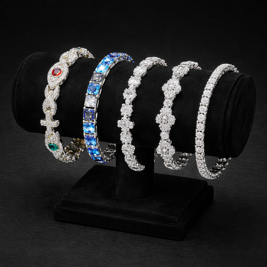 High Quality Classic Unisex Moissanite For 925 Silver Necklace Cuban Chain Moissanite Bracelet Hip Hop Jewelry Gift - DripVault