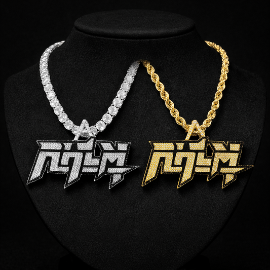 RHLM Two Colors Pendant  Necklace Hip Hop Jewelry Iced Out Fashion Charm Gifts - DripVault
