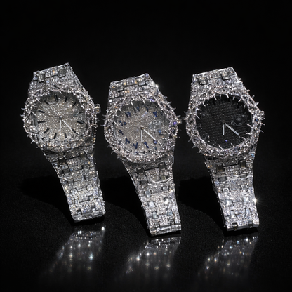 Iced Out Thorn Crown AP Style Watch Full CZ Diamond Hip Hop Luxury Quartz Bling - DripVault