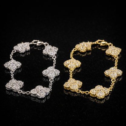 Four-Leaf Clover Moissanite Women Bracelet D Color VVS1 Lab Created GRA PASS DIAMOND TESTER - DripVault