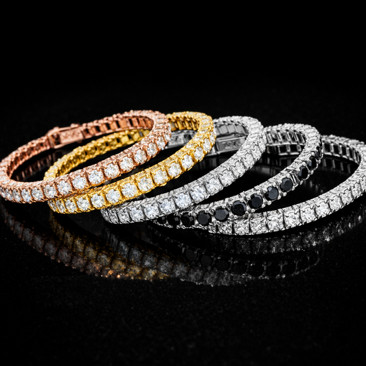 2/2.5/3/4/5/6.5mm Real Moissanite Tennis Bracelet S925 Plated 18K Rose Gold Diamond Link Bracelet Pass Diamond Tester - DripVault