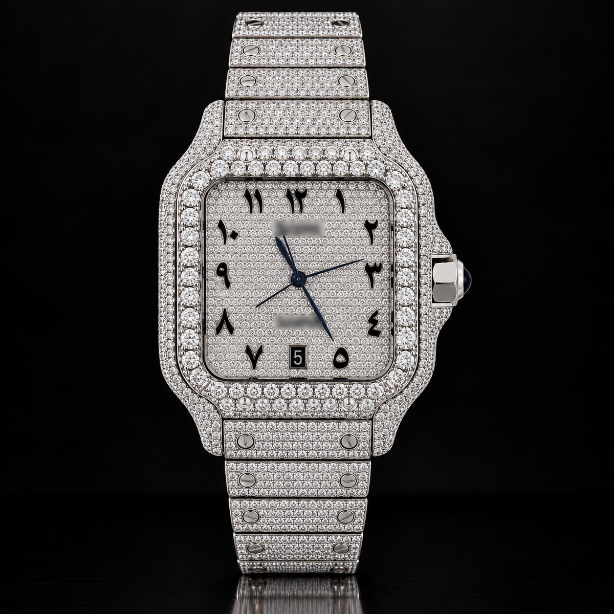 Moissanite Carti Style Watch Arabic Dial with Box and Papers