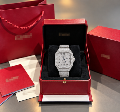 Moissanite Carti Style Watch Arabic Dial with Box and Papers