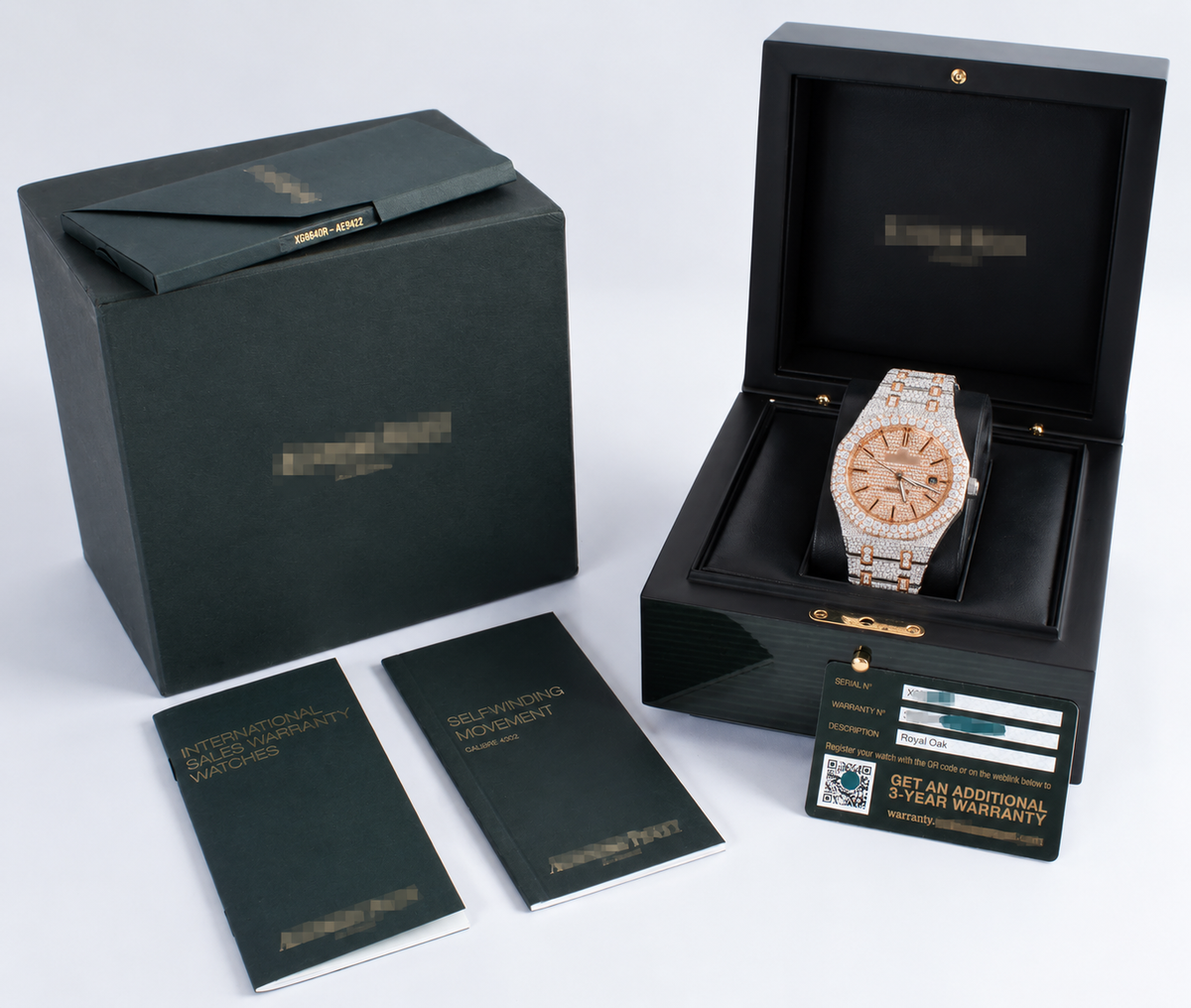 Moissanite Two Tone AP Style Watch with Box and Papers