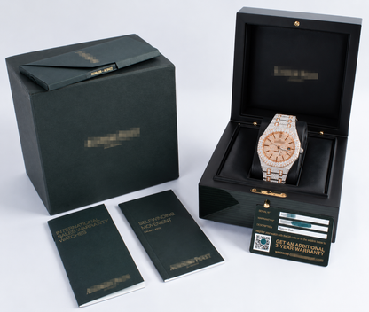 Moissanite Two Tone AP Style Watch with Box and Papers