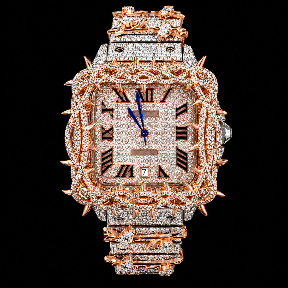 Moissanite Two Tone Carti with Torn Bezel with Box and Papers