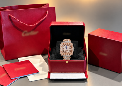 Moissanite Two Tone Carti with Torn Bezel with Box and Papers