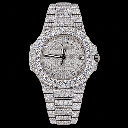 Moissanite Petek Style Watch with Box and Papers