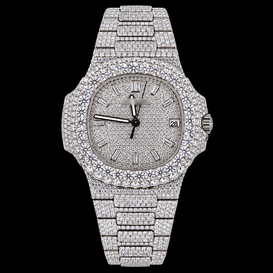 Moissanite Petek Style Watch with Box and Papers