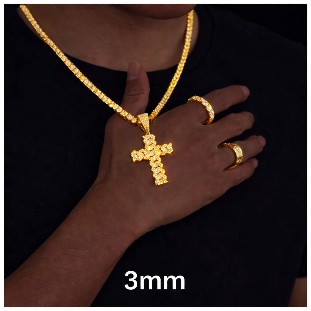 Hip Hop Cross Pendant Necklace With D VVS Moissanite Iced Out Bling 925 Silver - DripVault