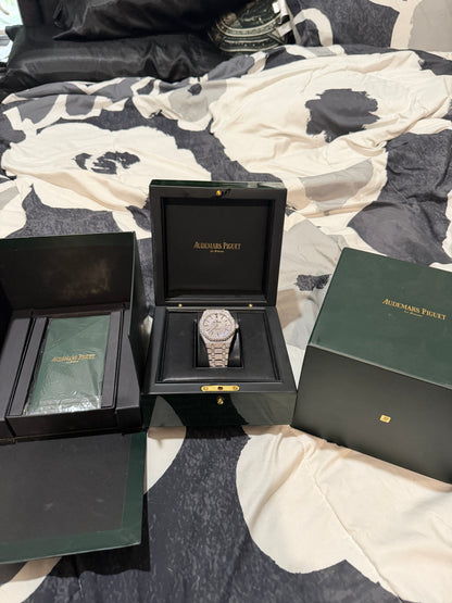 Iced Out FULL BUSS DOWN AP Automatic Watch HIGH quality with Box and all paperwork” - DripVault