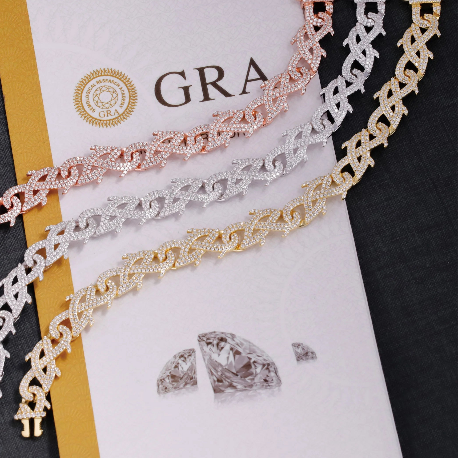 Fashion Hip Hop Jewelry 12mm Wide 925 Sterling Silver 18k Gold Plated VVS Moissanite Diamond Cuban Bracelet With GRA Certificate - DripVault