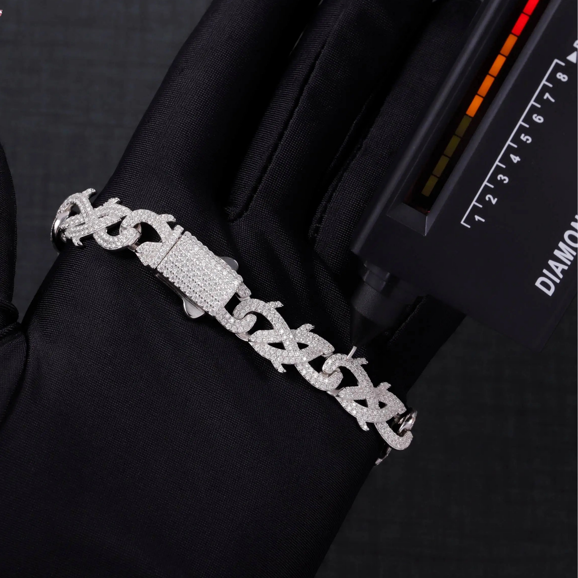 Fashion Hip Hop Jewelry 12mm Wide 925 Sterling Silver 18k Gold Plated VVS Moissanite Diamond Cuban Bracelet With GRA Certificate - DripVault