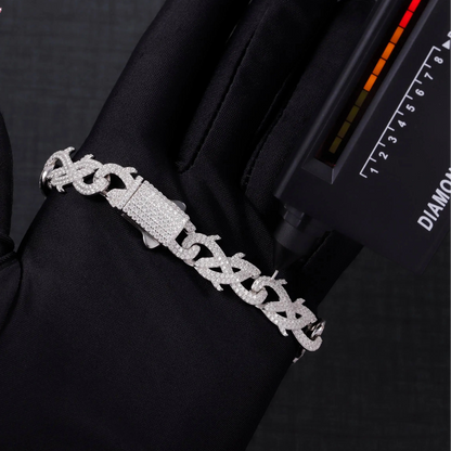 Fashion Hip Hop Jewelry 12mm Wide 925 Sterling Silver 18k Gold Plated VVS Moissanite Diamond Cuban Bracelet With GRA Certificate - DripVault