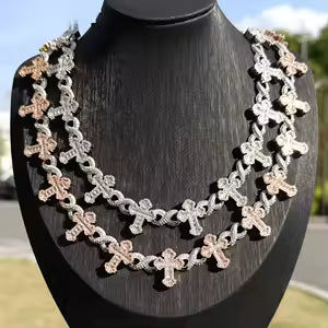 Big Wide Iced Out Infinity Cross Necklace CZ AAAAA+ Paved Hip Hop Chain - DripVault