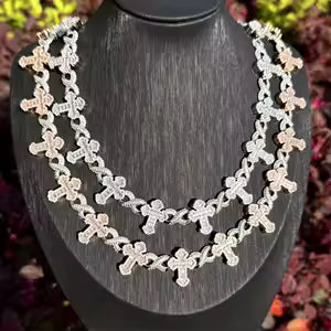 Big Wide Iced Out Infinity Cross Necklace CZ AAAAA+ Paved Hip Hop Chain - DripVault