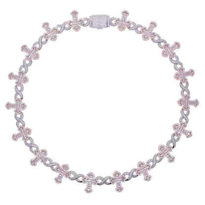 Big Wide Iced Out Infinity Cross Necklace CZ AAAAA+ Paved Hip Hop Chain - DripVault