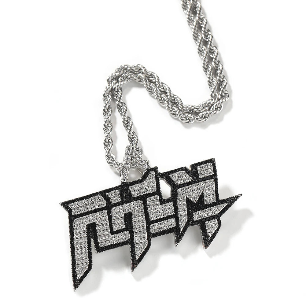 RHLM Two Colors Pendant  Necklace Hip Hop Jewelry Iced Out Fashion Charm Gifts - DripVault