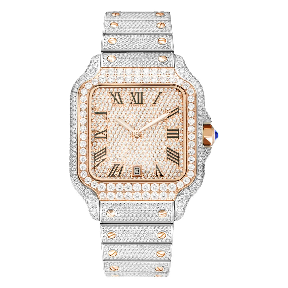 40mm Full Iced Out Carti Moissanite Diamond Watch Automatic Mechanical Wristwatch Bling Bling Hip Hop Luxury Jewelry Watches - DripVault