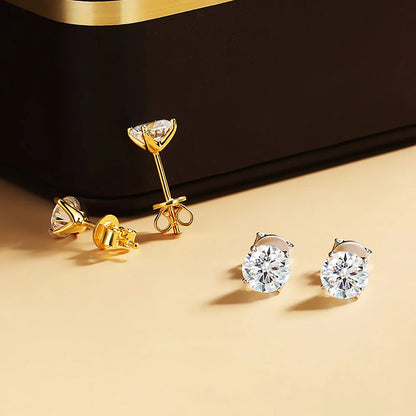 0.2-5CT Premium Moissanite Stud Earrings 925 Silver with GRA Certificate