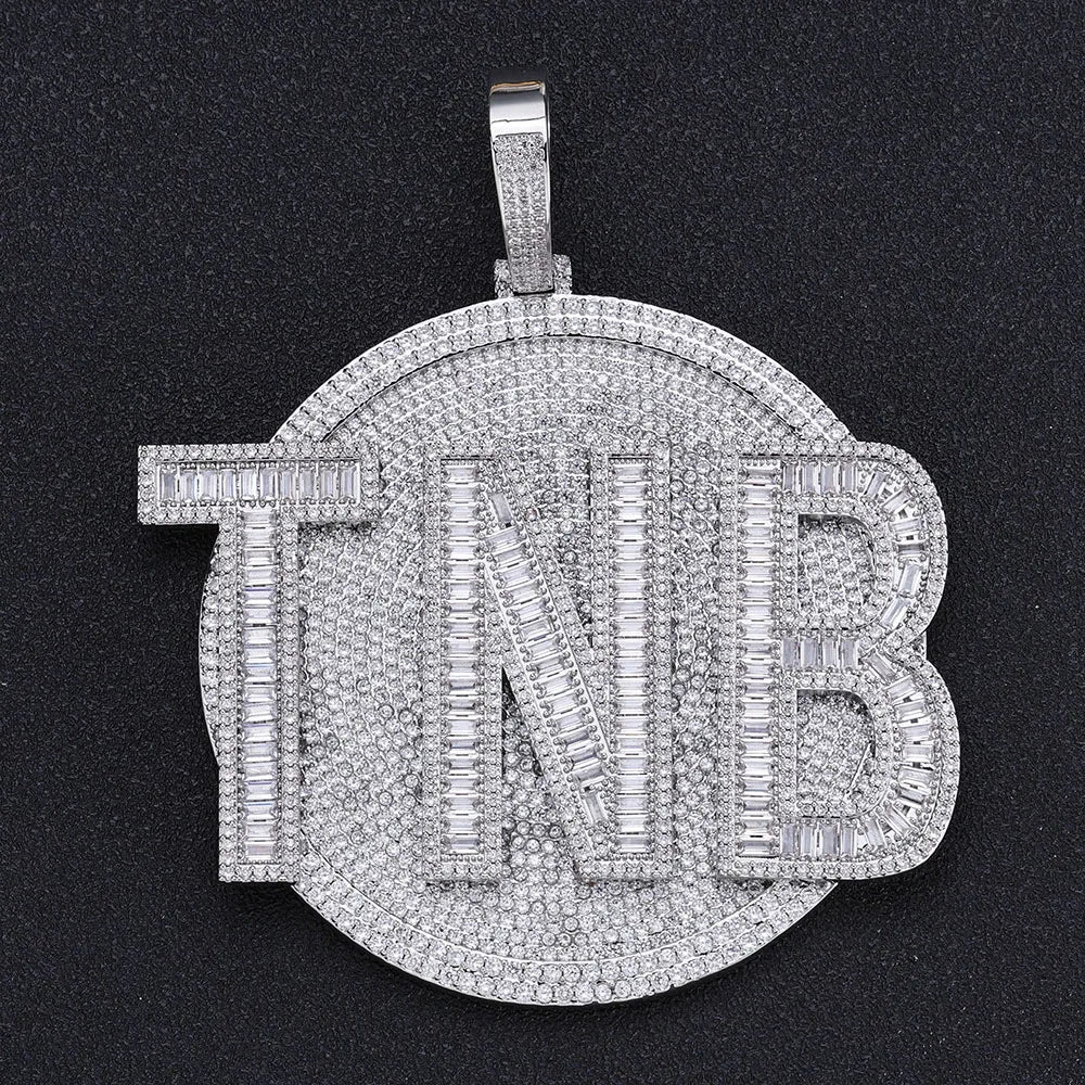 HHIOK Hip Hop Jewelry Custom Big Charm Pendant Iced Out CZ Stone White Gold Custom Diamond Pendant for Men Women - DripVault