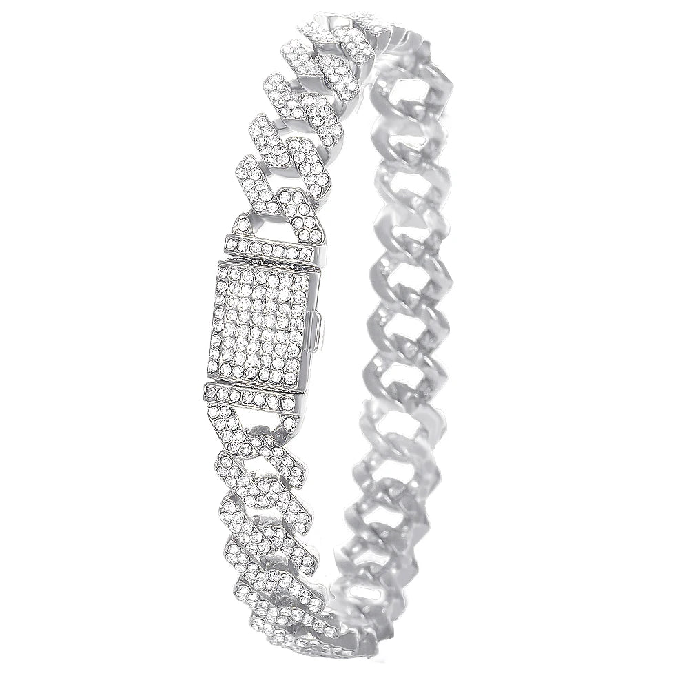 Luxury Iced Out Watches Hip Hop Bust Down Unisex Diamond Watch, Stainless Steel Studded Wrist Watch With Bracelet - DripVault