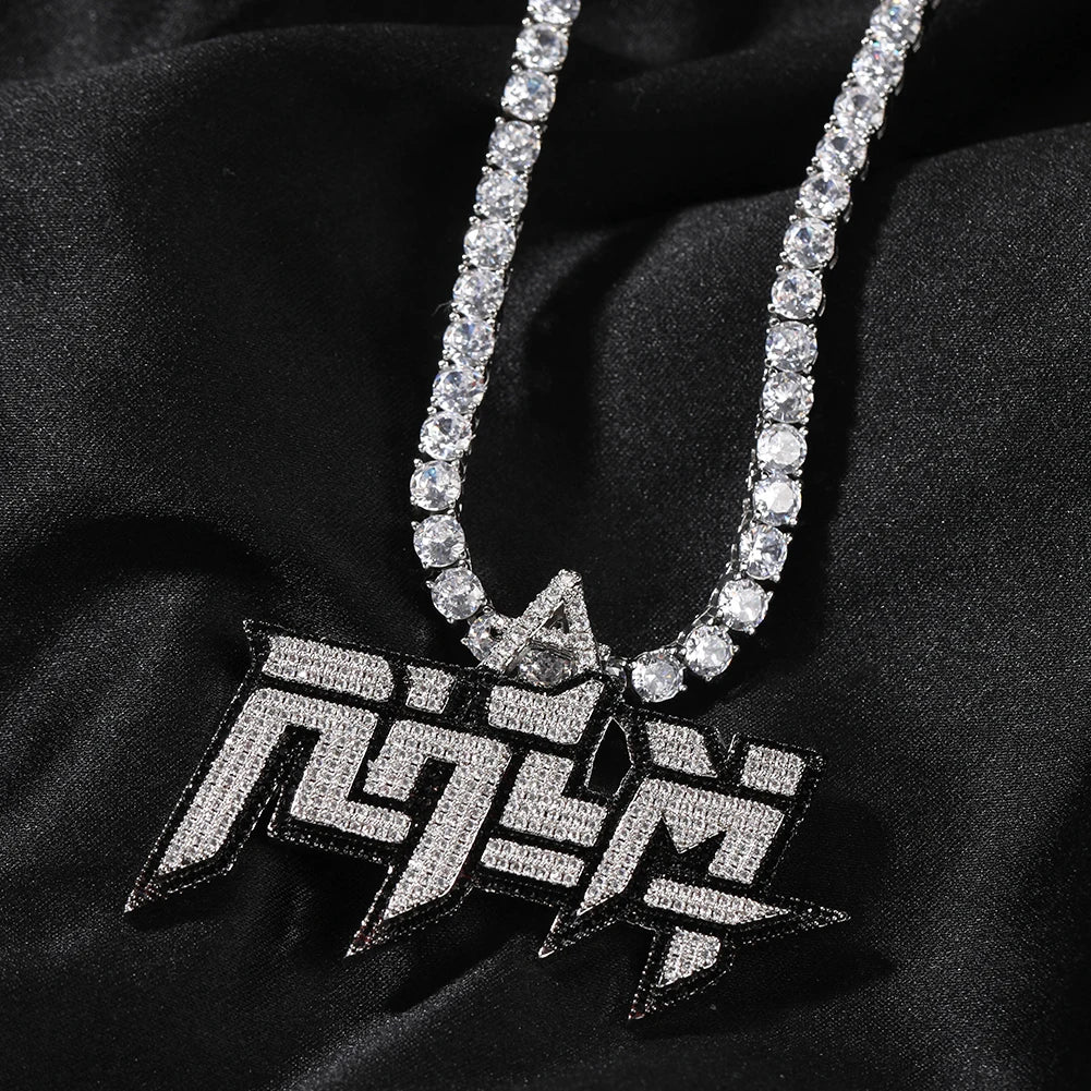 RHLM Two Colors Pendant  Necklace Hip Hop Jewelry Iced Out Fashion Charm Gifts - DripVault