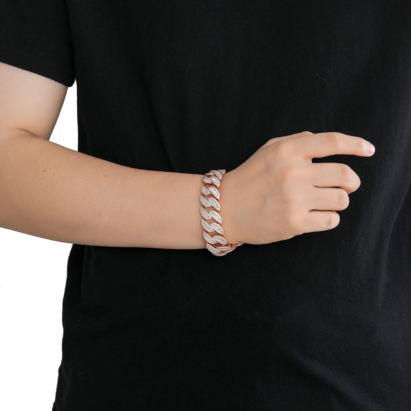 European And American Hip-Hop Accessories 20Mm Wide Heavy Cuban Chain Light Luxury High-End Fashion Personality Bracelet Men's - DripVault