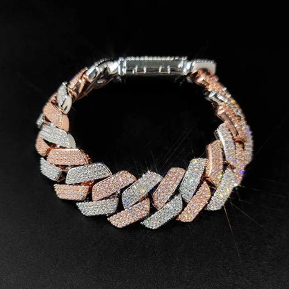 Hip Hop Jewelry 20mm Thick Cuban Link Chain Crystal Miami Gold Silver Two Color Iced Out CZ Cuban Chain Necklace - DripVault