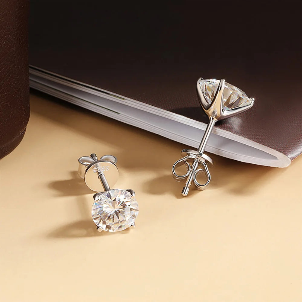 0.2-5CT Premium Moissanite Stud Earrings 925 Silver with GRA Certificate