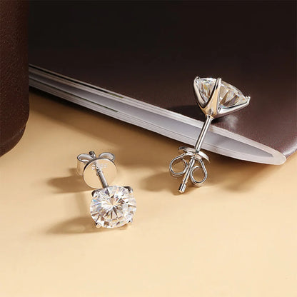 0.2-5CT Premium Moissanite Stud Earrings 925 Silver with GRA Certificate