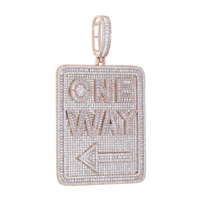 Iced Out Letter Heavy Chunk Big Pendant Necklace Bling CZ Cubic Zirconia Self Made Badge Charm Men Fashion Hip Hop Jewelry - DripVault