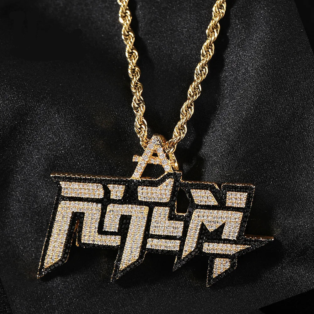 RHLM Two Colors Pendant  Necklace Hip Hop Jewelry Iced Out Fashion Charm Gifts - DripVault