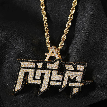 RHLM Two Colors Pendant  Necklace Hip Hop Jewelry Iced Out Fashion Charm Gifts - DripVault