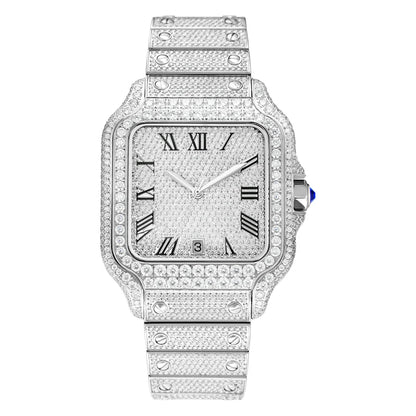 40mm Full Iced Out Carti Moissanite Diamond Watch Automatic Mechanical Wristwatch Bling Bling Hip Hop Luxury Jewelry Watches - DripVault