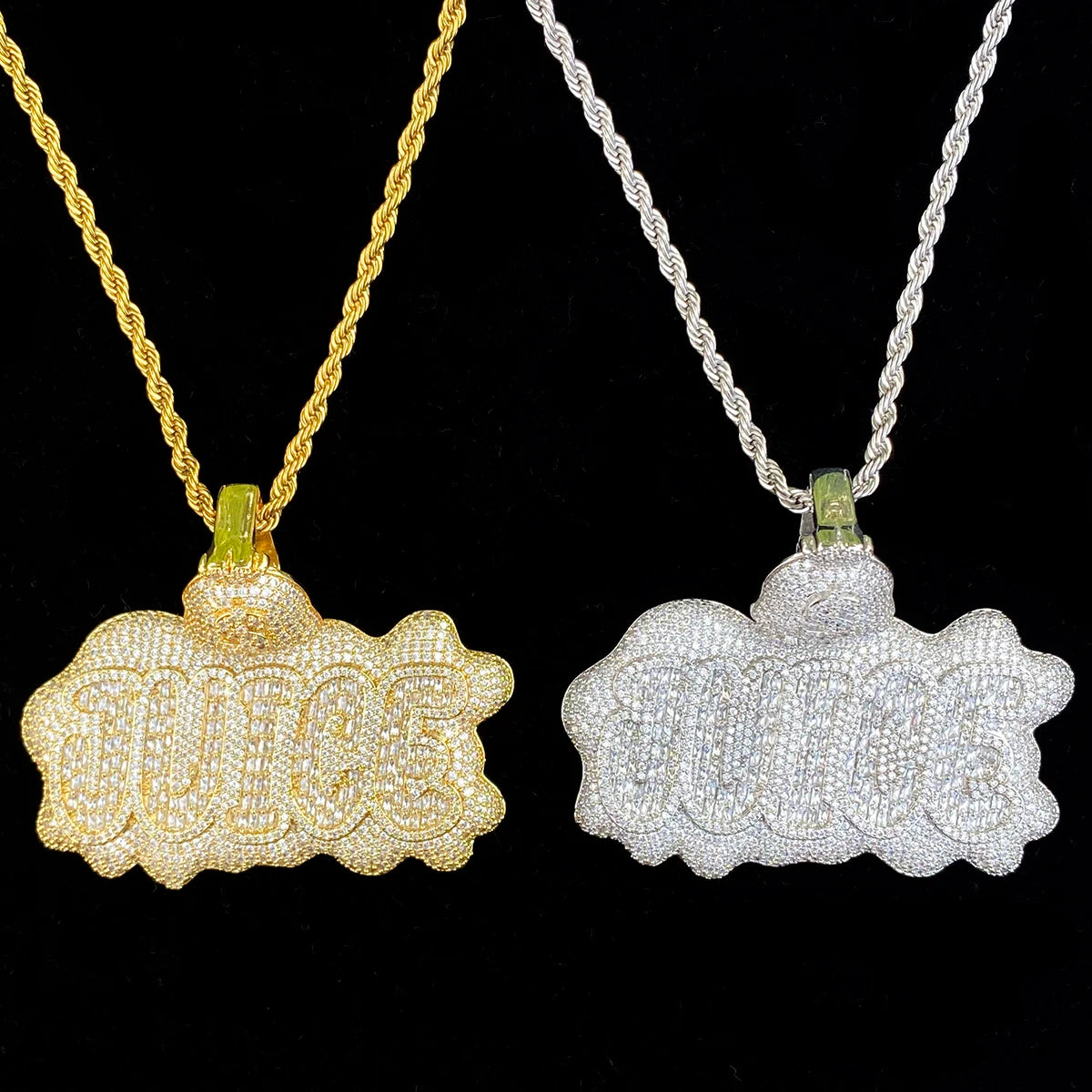 Iced Out Juice Money Bag Bail Necklace Pendant for Men Real Gold Plated AAAAA+ Cubic Zirconia Hip Hop Jewelry - DripVault