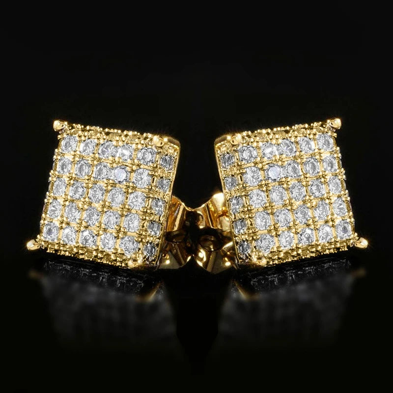 Minimalist Square Stud Earrings for Women/Men Micro Paved CZ Stone Fashion Versatile Couple Earrings - DripVault