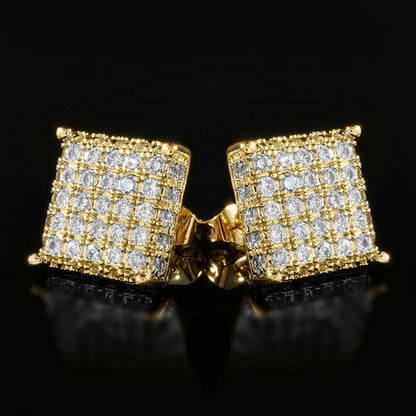 Minimalist Square Stud Earrings for Women/Men Micro Paved CZ Stone Fashion Versatile Couple Earrings - DripVault