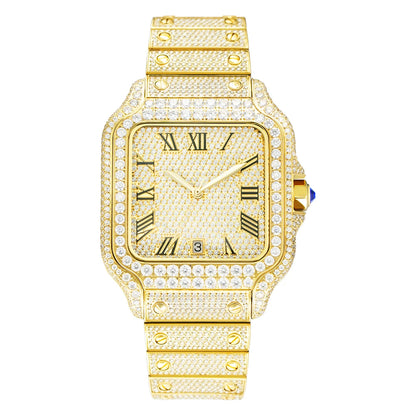 40mm Full Iced Out Carti Moissanite Diamond Watch Automatic Mechanical Wristwatch Bling Bling Hip Hop Luxury Jewelry Watches - DripVault