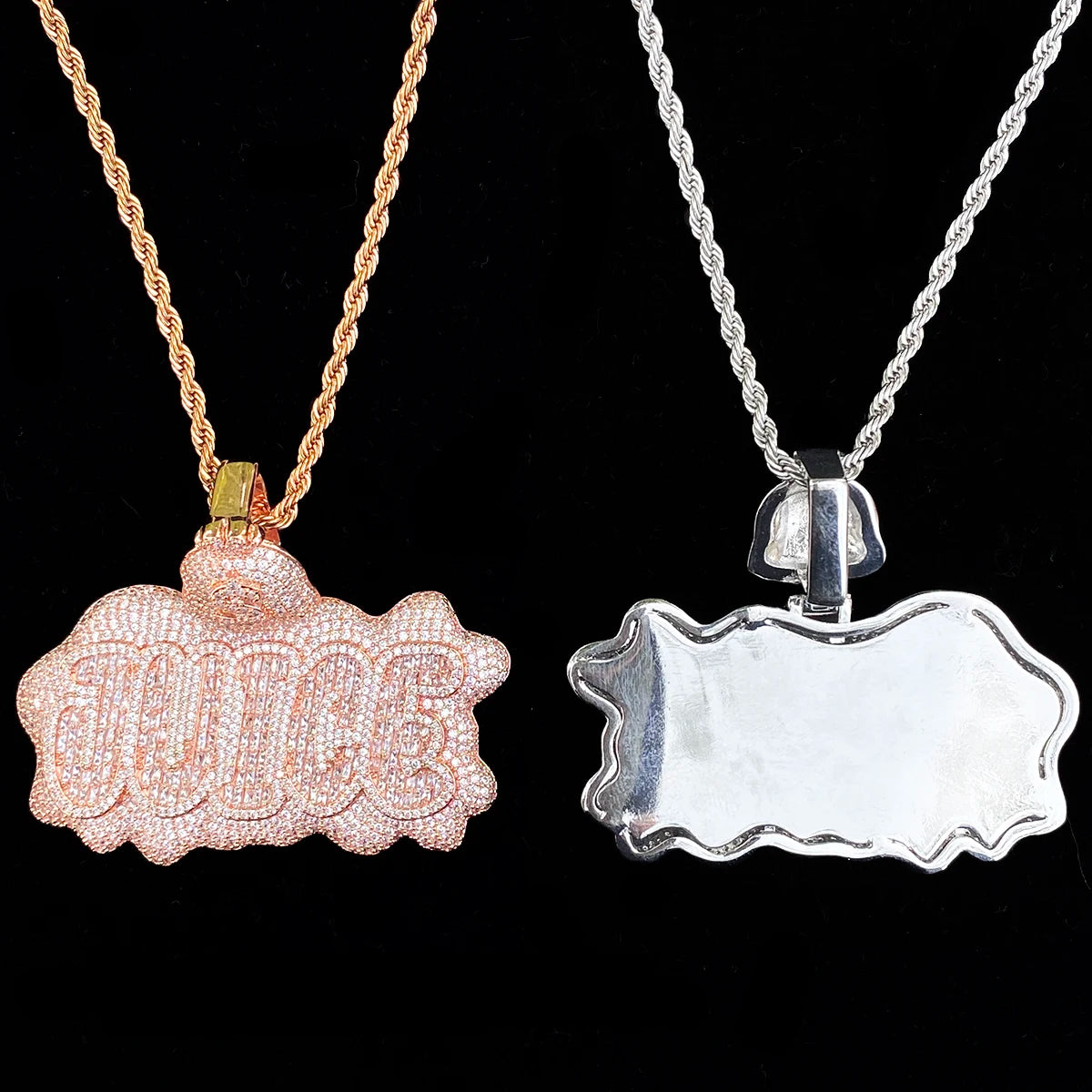 Iced Out Juice Money Bag Bail Necklace Pendant for Men Real Gold Plated AAAAA+ Cubic Zirconia Hip Hop Jewelry - DripVault