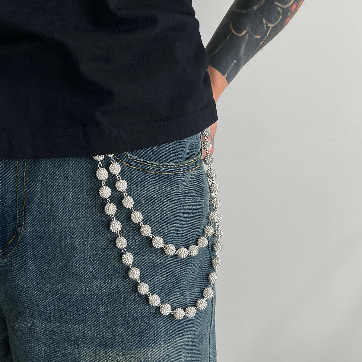 Street Rhinestone Keychain Wallet Belt Chain for Men Hip Hop Trousers Hipster Pant Jeans Chain Rock Jewelry - DripVault