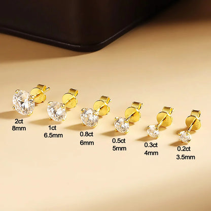 0.2-5CT Premium Moissanite Stud Earrings 925 Silver with GRA Certificate