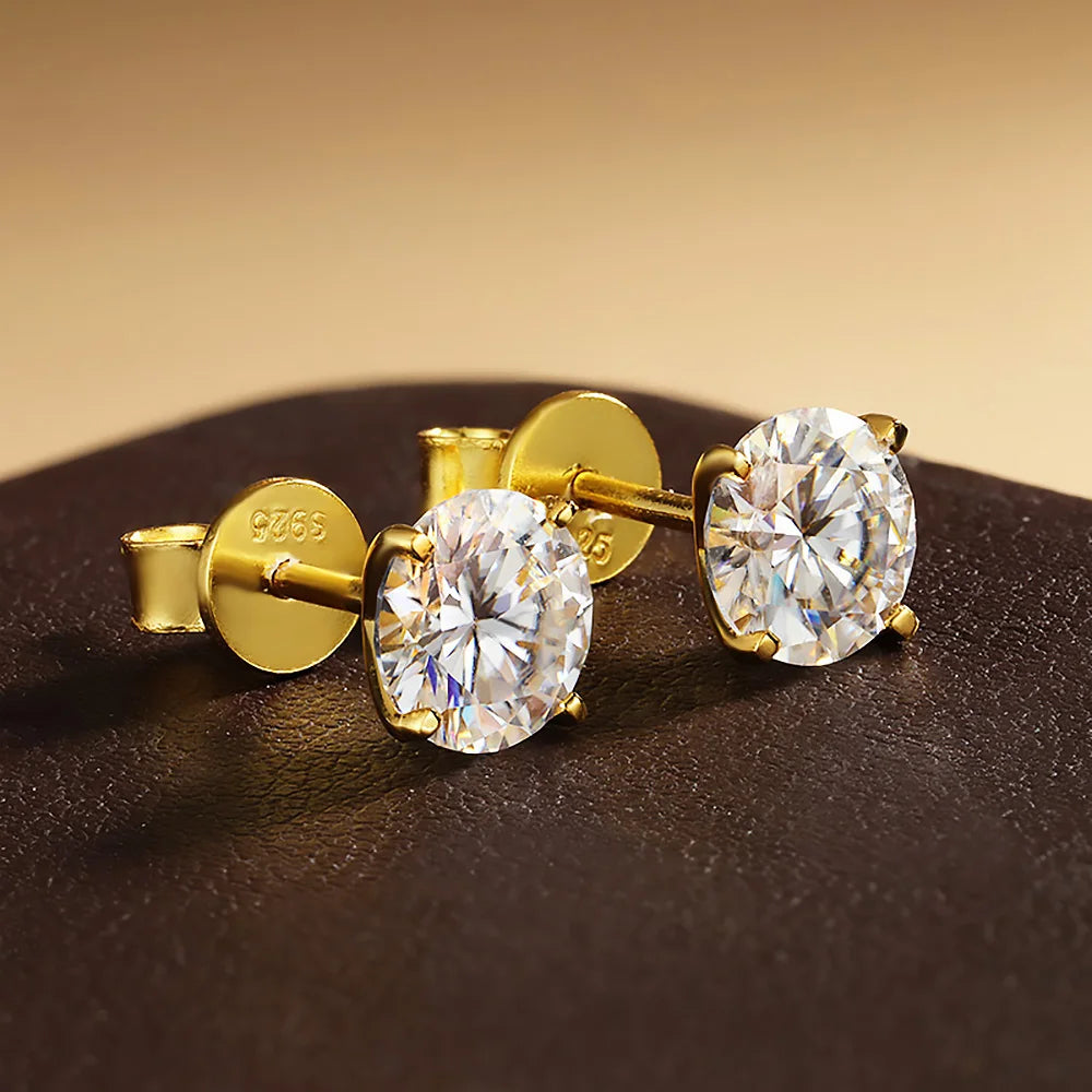 0.2-5CT Premium Moissanite Stud Earrings 925 Silver with GRA Certificate