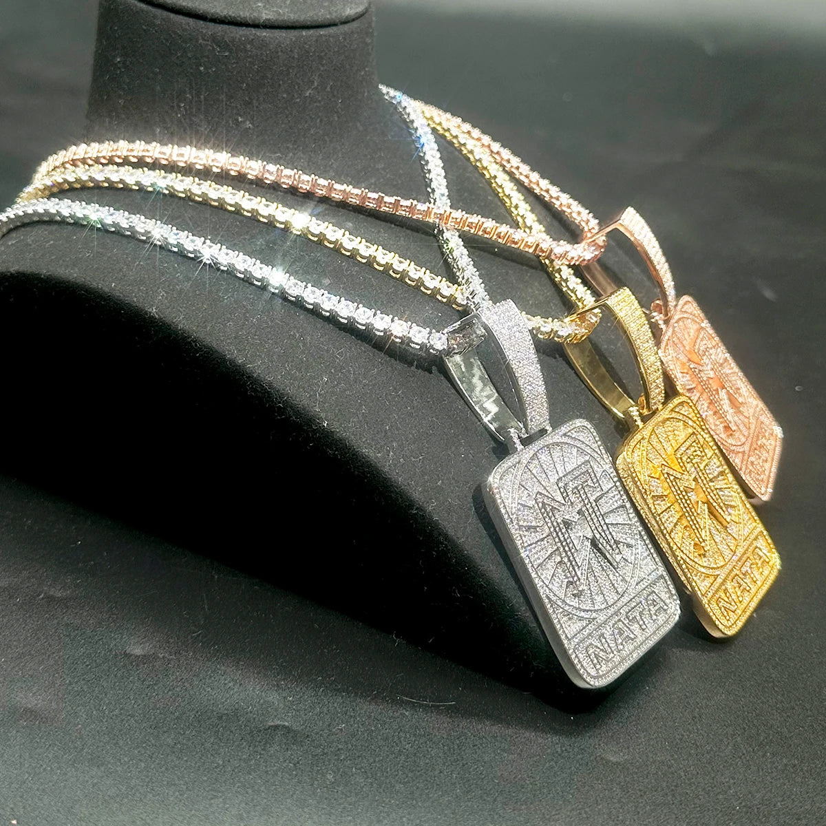 Iced Out CT NATA Necklace Pendant for Women Real Gold Plated Hip Hop Jewelry - DripVault